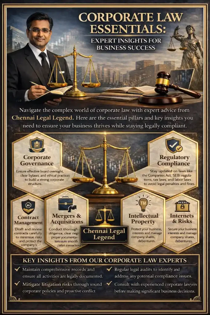 Corporate Law Essentials: Expert Lawyer's Insights - Inforagphic 